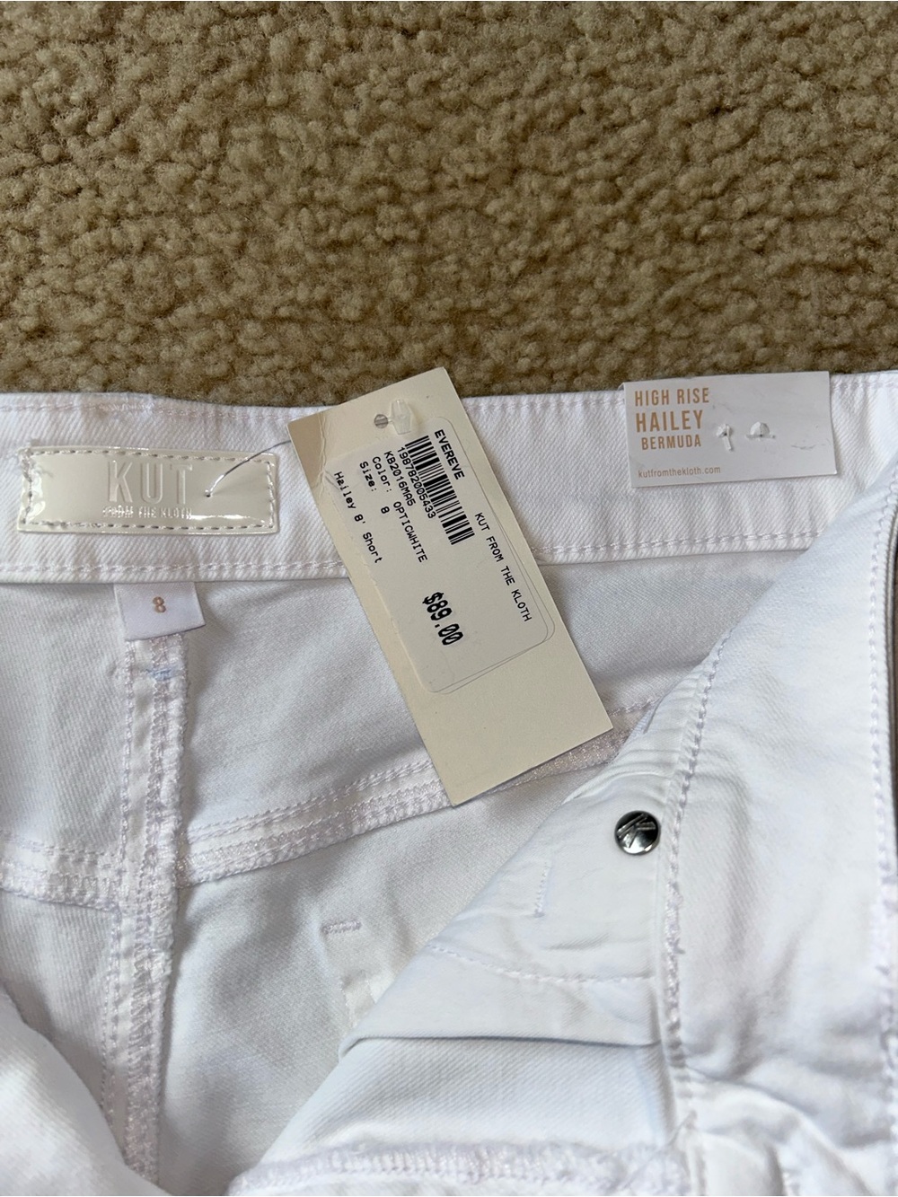 Kut White Women’s High-Rise Denim Shorts - Picture 3 of 3
